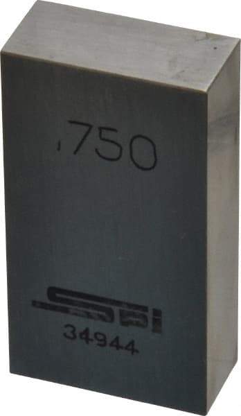 SPI - 0.75" Rectangular Steel Gage Block - Accuracy Grade 0, Includes NIST Traceability Certification - Benchmark Tooling