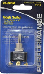 Gardner Bender - 3 Position, 12 Volt, 15 Amp, 1/2 Hole Diam, Metal Toggle Switch - On Off On Sequence, 1 Switch, Silver - Benchmark Tooling