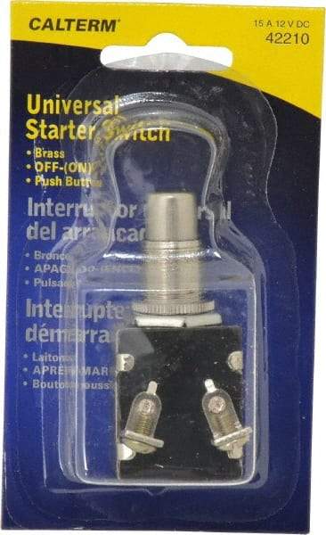 Gardner Bender - 12 Volt, 15 Amp, UniVoltersal Starter Switch - Momentary On Sequence, 1 Switch, Gold/Silver - Benchmark Tooling