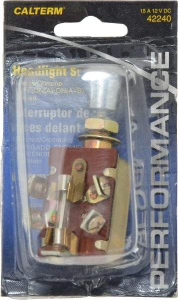 Gardner Bender - 3 Position, 12 Volt, 15 Amp, Fused Headlight Switch - Off-Park-Park & Headlights Sequence, 1 Switch, Gold/Silver - Benchmark Tooling