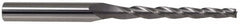Accupro - 0.5° Taper Angle per Side, 1/4" Small End Diam, 3/4" LOC, Solid Carbide 3 Flute Tapered Ball End Mill - 2-1/2" OAL, 5/16" Shank Diam - Benchmark Tooling