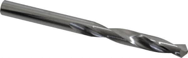 SGS - 5/16" 118° Solid Carbide Jobber Drill - Bright Finish, Right Hand Cut, Spiral Flute, Straight Shank, 3-3/4" OAL, Faceted Point - Benchmark Tooling