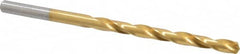 Chicago-Latrobe - #15 135° High Speed Steel Jobber Drill - TiN Finish, Right Hand Cut, Spiral Flute, Straight Shank, 3-3/8" OAL, Split Point - Benchmark Tooling