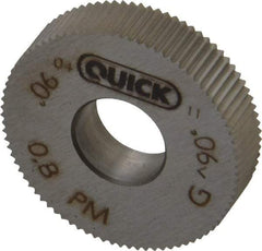 Value Collection - 27/32" Diam, 90° Tooth Angle, 32 TPI, Standard (Shape), Cut Type Powdered Metal High Speed Steel Straight Knurl Wheel - 0.197" Face Width, Circular Pitch, Bright Finish - Exact Industrial Supply