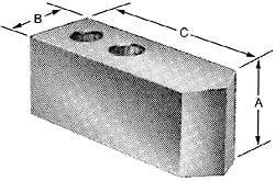 Northfield - 4" Chuck Capacity, Northfield Air Style Attachment, Square Soft Lathe Chuck Jaw - 3 Jaws, Steel, 1.895mm Long x 3/4" Wide x 3" High - Benchmark Tooling