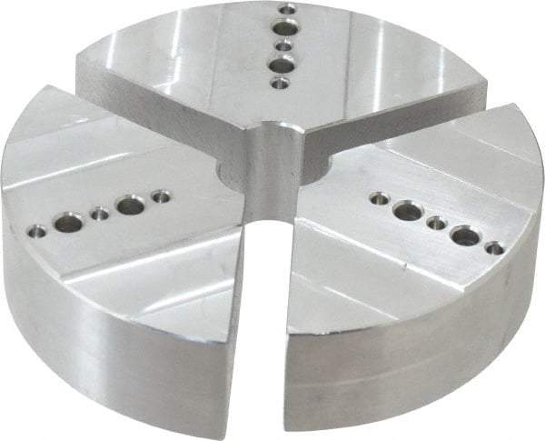 Northfield - 4" & Up Chuck Capacity, Northfield Air Style Attachment, Round Soft Lathe Chuck Jaw - 3 Jaws, Aluminum, 3.92" Wide x 1" High - Benchmark Tooling