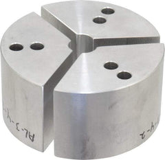 Northfield - 4" & Up Chuck Capacity, Northfield Air Style Attachment, Round Soft Lathe Chuck Jaw - 3 Jaws, Aluminum, 3.92" Wide x 2" High - Benchmark Tooling