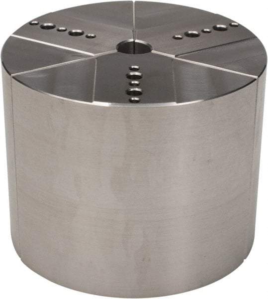 Northfield - 4" & Up Chuck Capacity, Northfield Air Style Attachment, Round Soft Lathe Chuck Jaw - 3 Jaws, Aluminum, 3.92" Wide x 3" High - Benchmark Tooling