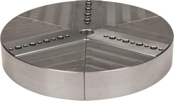 Northfield - 6" & Up Chuck Capacity, Northfield Air Style Attachment, Round Soft Lathe Chuck Jaw - 3 Jaws, Aluminum, 5.92" Wide x 1" High - Benchmark Tooling