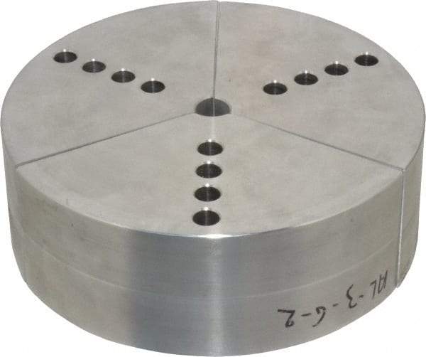 Northfield - 6" & Up Chuck Capacity, Northfield Air Style Attachment, Round Soft Lathe Chuck Jaw - 3 Jaws, Aluminum, 5.92" Wide x 2" High - Benchmark Tooling