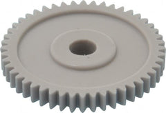 Made in USA - 32 Pitch, 1-1/2" Pitch Diam, 1-9/16" OD, 48 Tooth Spur Gear - 3/16" Face Width, 1/4" Bore Diam, 5/8" Hub Diam, 20° Pressure Angle, Acetal - Benchmark Tooling