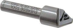 Everede Tool - 60° Included Angle, 0.588" Max Cut Diam, 5/8" Body Diam, 3/8" Shank Diam, 2-1/2" OAL, Indexable Countersink - 1 Triangle Insert, TPGH 215 Insert Style, Series IND - Benchmark Tooling