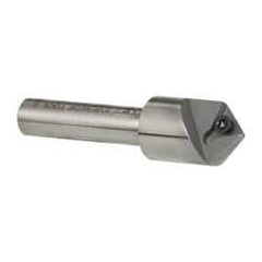 Everede Tool - 90° Included Angle, 0.621" Max Cut Diam, 5/8" Body Diam, 3/8" Shank Diam, 2-1/2" OAL, Indexable Countersink - 1 Triangle Insert, TPGH 215 Insert Style, Series IND - Benchmark Tooling