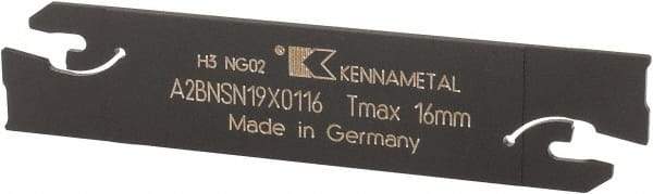 Kennametal - 3/4" Blade Height, 0.0709" Blade Width, 3.3858" OAL, Neutral Cut, Double End Indexable Cut-Off Blade - 16mm Max Depth of Cut, A2BNSN Blade, A2 Cut-Off Series - Benchmark Tooling