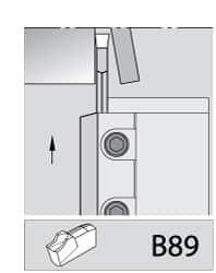 Kennametal - 1.2598" Blade Height, 0.315" Blade Width, 4.3307" OAL, Left Hand Cut, Double End Indexable Cut-Off Blade - 21mm Max Depth of Cut, A2BNC Blade, A2 Cut-Off Series - Benchmark Tooling
