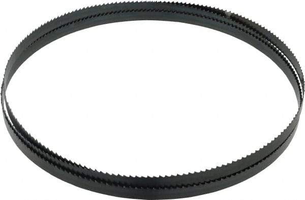 Starrett - 6 TPI, 7' 9-1/2" Long x 1/2" Wide x 0.025" Thick, Welded Band Saw Blade - Carbon Steel, Toothed Edge, Raker Tooth Set, Flexible Back, Contour Cutting - Benchmark Tooling