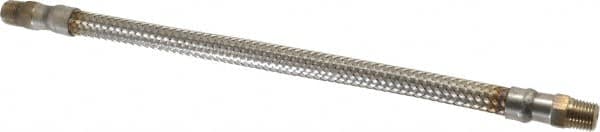 Made in USA - 12" OAL, 1/4" ID, 2,030 Max psi, Flexible Metal Hose Assembly - Benchmark Tooling