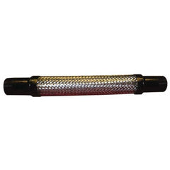 Made in USA - 12" OAL, 2-1/2" ID, 930 Max psi, Flexible Metal Hose Assembly - Benchmark Tooling