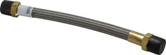 Made in USA - 12" OAL, 5/8" ID, 1,200 Max psi, Flexible Metal Hose Assembly - Benchmark Tooling