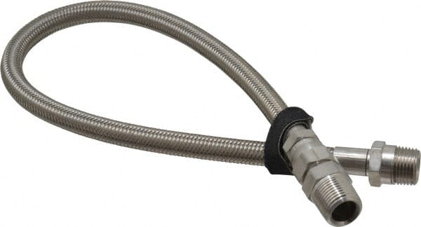 Made in USA - 24" OAL, 1/2" ID, 1,500 Max psi, Flexible Metal Hose Assembly - Benchmark Tooling