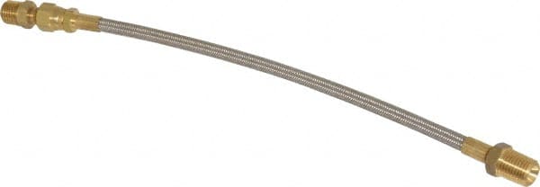 Made in USA - 12" OAL, 1/4" ID, 3,000 Max psi, Flexible Metal Hose Assembly - Benchmark Tooling