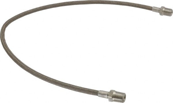 Made in USA - 24" OAL, 1/4" ID, 3,000 Max psi, Flexible Metal Hose Assembly - Benchmark Tooling