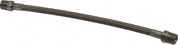 Made in USA - 12" OAL, 5/16" ID, 2,500 Max psi, Flexible Metal Hose Assembly - Benchmark Tooling