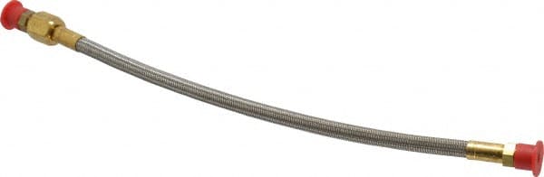 Made in USA - 12" OAL, 3/16" ID, 3,000 Max psi, Flexible Metal Hose Assembly - Benchmark Tooling