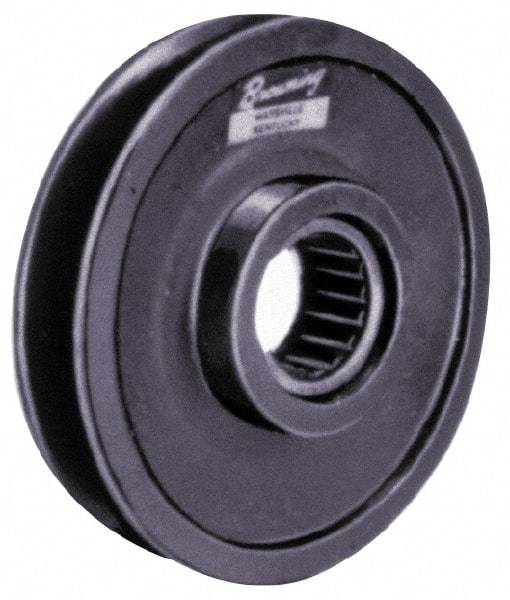 Browning - 1 Inside x 3.95" Outside Diam, 1" Wide Pulley Slot, Cast Iron Idler Pulley - 4L/A Belt Section - Benchmark Tooling