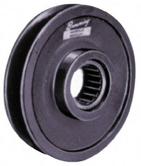 Browning - 1 Inside x 3.95" Outside Diam, 1" Wide Pulley Slot, Cast Iron Idler Pulley - 4L/A Belt Section - Benchmark Tooling