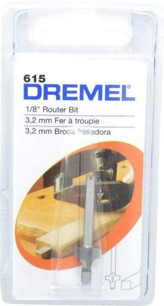 Dremel - 1/8" Diam, 1.2" Overall Length, High Speed Steel, Round-Over, Edge Profile Router Bit - 1/8" Shank Diam x 0.4" Shank Length, Uncoated - Benchmark Tooling