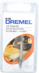 Dremel - 1/8" Diam, 1.2" Overall Length, High Speed Steel, Round-Over, Edge Profile Router Bit - 1/8" Shank Diam x 0.4" Shank Length, Uncoated - Benchmark Tooling