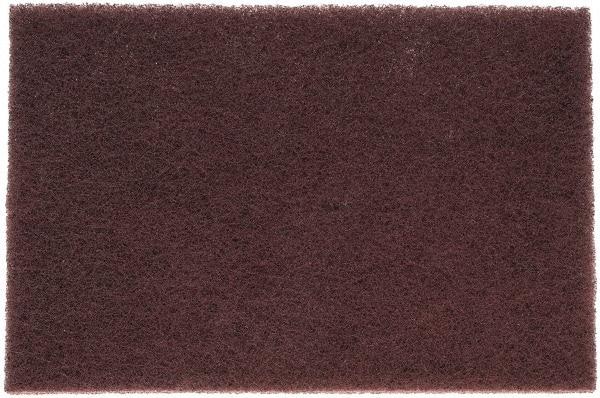 3M - Very Fine Grade, Aluminum Oxide Hand Pad - Maroon, 6" Wide x 9" Long, Nonwoven - Benchmark Tooling