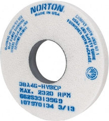 Norton - 14" Diam x 5" Hole x 1-1/2" Thick, H Hardness, 46 Grit Surface Grinding Wheel - Aluminum Oxide, Type 1, Coarse Grade, 2,320 Max RPM, Vitrified Bond, No Recess - Benchmark Tooling