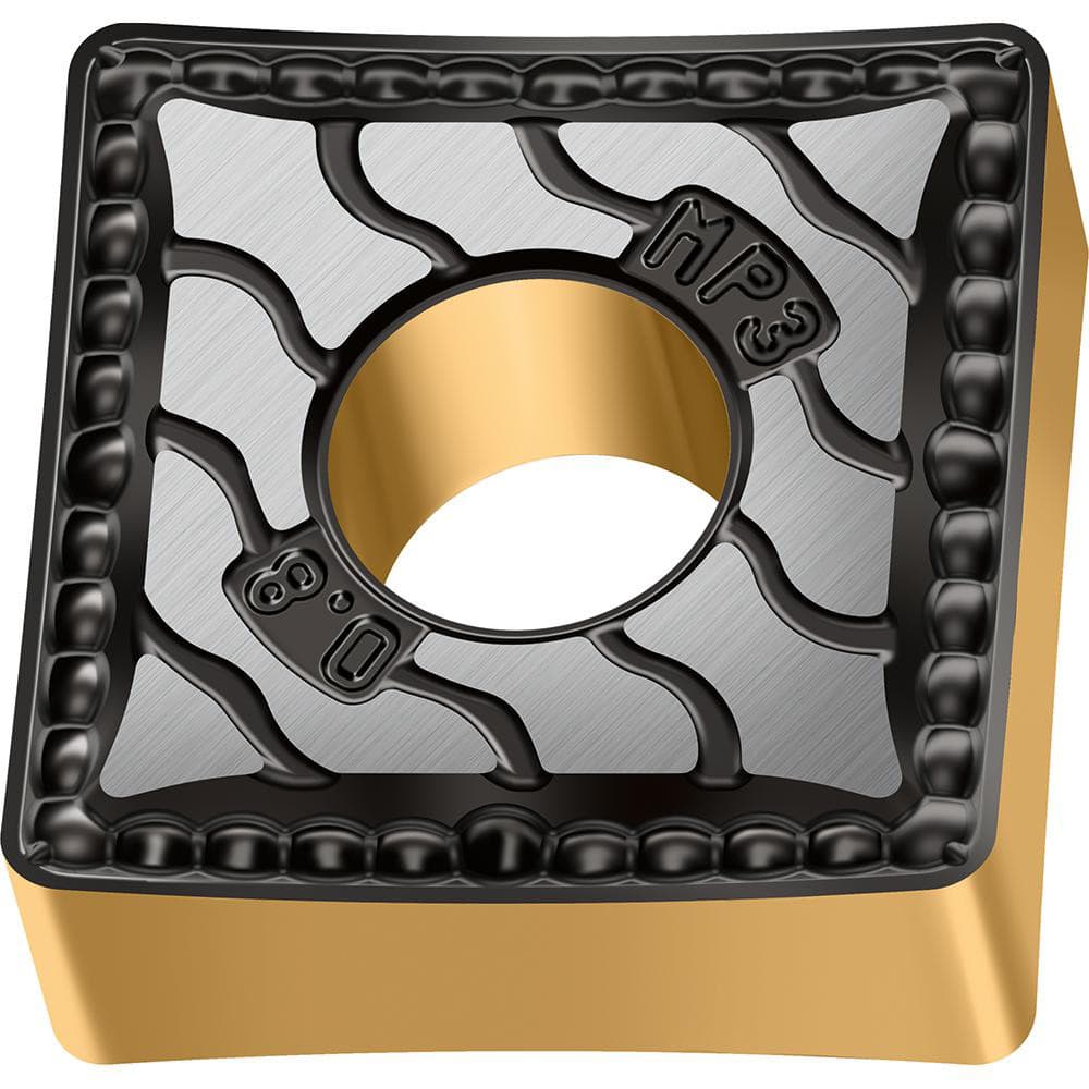 Turning Insert:  SNMG322-MP3 WPP20G,  Solid Carbide TiCN, Al2O3 & TiN Finish,  Neutral,  0.3750″ Long,  3/8″ Inscribed Circle,  0.0310″ Corner Radius,  90.0 &deg N/A Square,  Series  SNMG-MP3