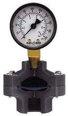 Plast-O-Matic - 30 Max Hg 2 Inch Dial Diameter, PVC Pressure Gauge Guard and Isolator - 3% Accuracy - Benchmark Tooling