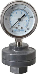 Plast-O-Matic - 100 Max psi, 2 Inch Dial Diameter, PVC Pressure Gauge Guard and Isolator - 3% Accuracy - Benchmark Tooling