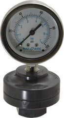 Plast-O-Matic - 100 Max psi, 2 Inch Dial Diameter, PVC Pressure Gauge Guard and Isolator - 3% Accuracy - Benchmark Tooling