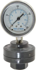 Plast-O-Matic - 200 Max psi, 2 Inch Dial Diameter, PVC Pressure Gauge Guard and Isolator - 3% Accuracy - Benchmark Tooling