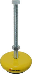 Gibraltar - 1,500 Lb Capacity, 5/8-11 Thread, Zinc Stud, Machine Socket Mount Leveling Mount - 8" Stud Length, 5" Base Diam, Elastomer Pad - Benchmark Tooling