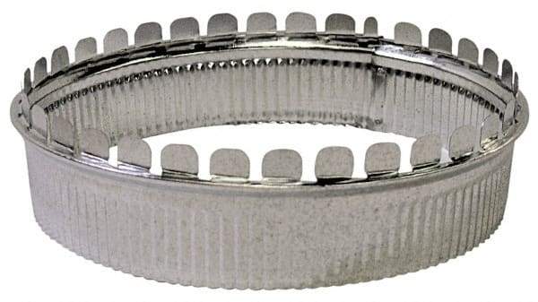 Made in USA - 7" ID Galvanized Duct Round Starting Collar - Standard Gage, 50 Piece - Benchmark Tooling