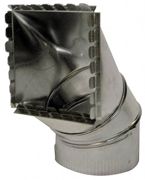 Made in USA - 8" ID Galvanized Duct Square Takeoff - 12" Long x 6-1/2" Wide, Standard Gage, 16 Piece - Benchmark Tooling