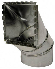 Made in USA - 7" ID Galvanized Duct Square Takeoff - 10" Long x 6-1/2" Wide, Standard Gage, 16 Piece - Benchmark Tooling