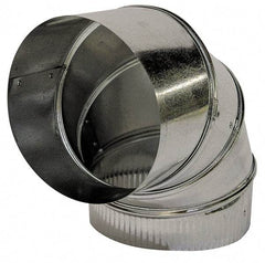 Made in USA - 8" ID Galvanized Duct Round Adjustable Elbow - 26 Gage, 12 Piece - Benchmark Tooling