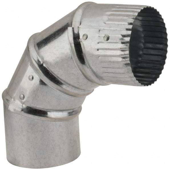 Made in USA - 3" ID Galvanized Duct Round Adjustable Elbow - Standard Gage, 30 Piece - Benchmark Tooling