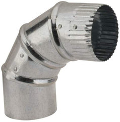 Made in USA - 3" ID Galvanized Duct Round Adjustable Elbow - Standard Gage, 30 Piece - Benchmark Tooling