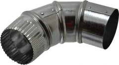 Made in USA - 3" ID Galvanized Duct Round Adjustable Elbow - 26 Gage, 30 Piece - Benchmark Tooling