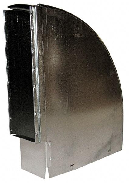 Made in USA - Galvanized Duct Flatway 90° Stack El - 12" Wide x 3-1/4" High, Standard Gage, 10 Piece - Benchmark Tooling