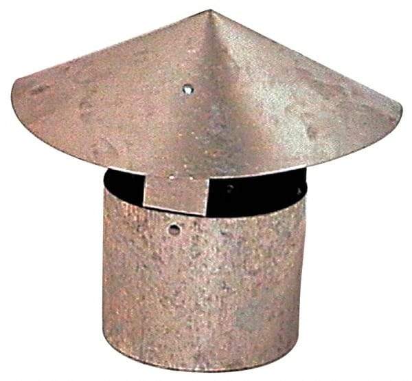 Made in USA - 5" ID Galvanized Duct Rain Cap - 28 Gage, 20 Piece - Benchmark Tooling