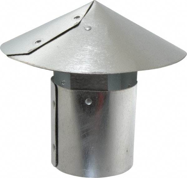 Made in USA - 3" ID Galvanized Duct Rain Cap - 28 Gage, 24 Piece - Benchmark Tooling